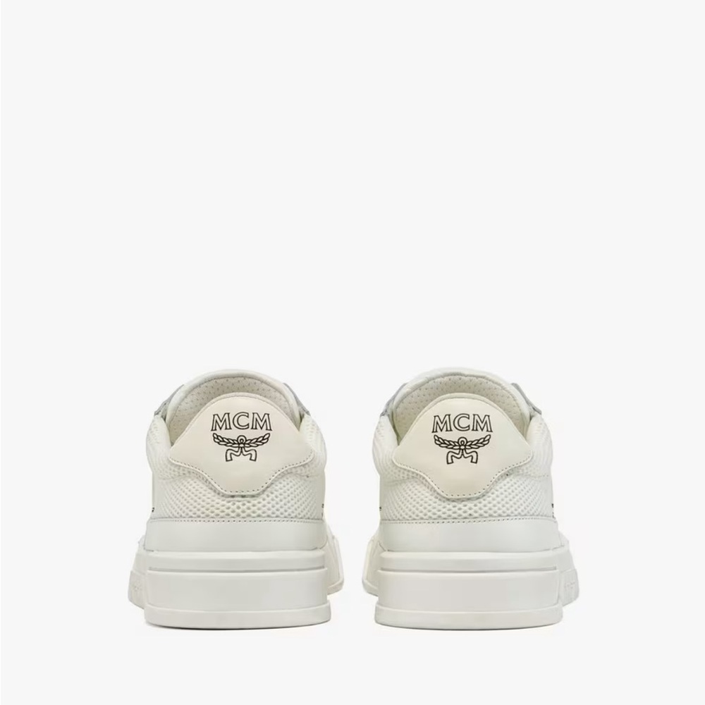 MCM Skyward Low-top Basketball Sneakers White Visetos Leather EU 43 US 10 - Picture 14 of 14